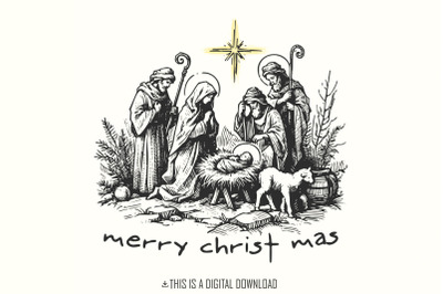 Merry Christmas PNG for Sublimation&2C; Merry Christmas Digital Art&2C; Jesu