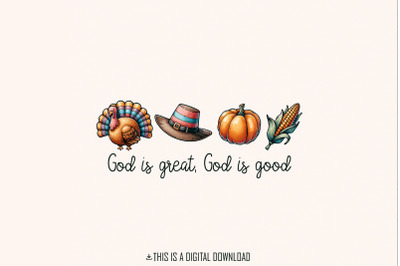 God is Great God is Good PNG, Instant Download, Sublimation Design, Ch