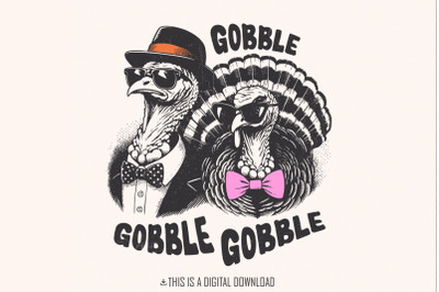 Thanksgiving Png Bundle, Turkey Gobble Png, Sublimation Digital Downlo