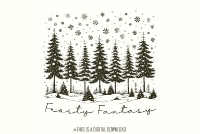Frosty Fantasy Png, Winter png, Wonderland png, Winter Trees Png, Wint