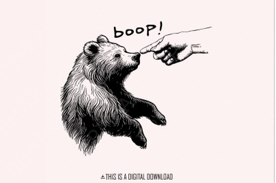 Boop Bear PNG, Grizzly Bear png, Spooky Bear, Mama Bear PNG, Bear Love