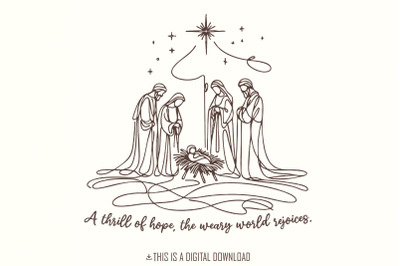 A Thrill of Hope Nativity png PNG, Christian Christmas Clipart, Religi