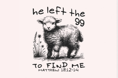 He Left The 99 PNG, Bible Verse PNG, Christian png, Religious PNG, Jes