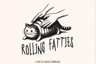 Rolling Fatties Cat PNG, Rolling Fatties Fat Cat, Funny Cat PNG, Cat L