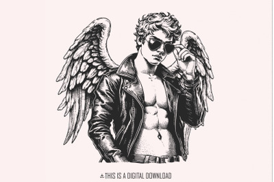 Sexy Cupid PNG, Valentines Day Digital File, Retro Boy Valentine, Subl