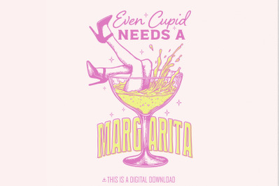 Even Cupid Needs a Margarita PNG, Retro Valentine PNG, Disco Ball PNG,