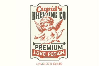 Cupid PNG, Retro Valentine Design, Love Sublimation Art, Witchy Vday V