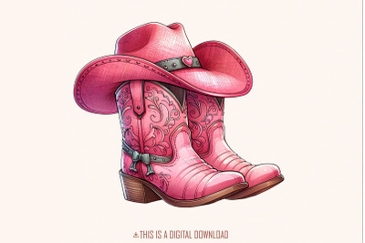 Coquette Cowgirl PNG, Western Valentine Sublimation, Valentines Day pn