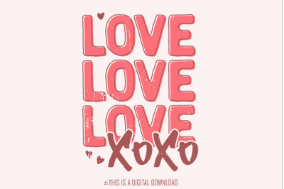 Valentines Day PNG, Xoxo PNG, Happy Valentines Day Sublimation, Love S