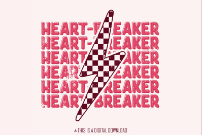 Heart-Breaker PNG, Valentines Day Sublimation Design, Retro Valentine