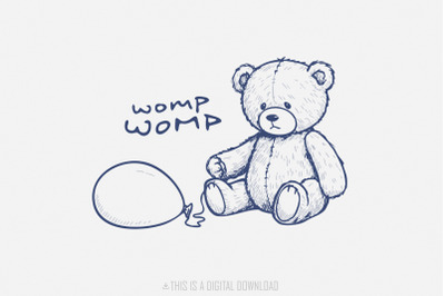 Womp Womp png, Bear png, Funny Cute Bear png, Sad Bear Png, Meme Desig