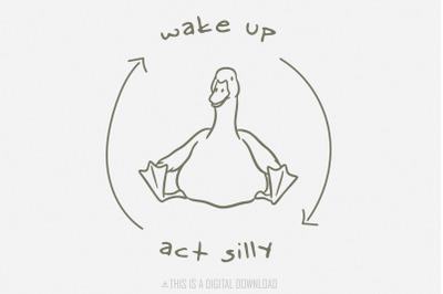 Wake up Act Silly PNG, Funny saying meme, Sarcastic Vintage cartoon, T