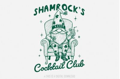 Shamrock Cocktail Club PNG, Retro St Patrick&#039;s Day, St Pattys Day Tren