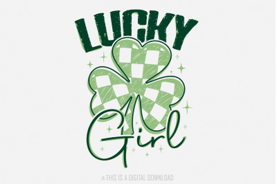 Lucky Girl PNG, St Patrick&#039;s Day Western, Green Shamrock Bow, Western
