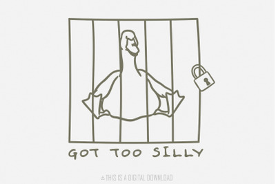 Got Too Silly PNG, Silly Goose PNG, Funny Meme, Cute Cartoon Goose, Gr