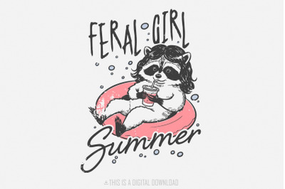 Feral Girl Summer Png&2C; Feelin Feral Png&2C; Summer Sublimation&2C; Beach Shi
