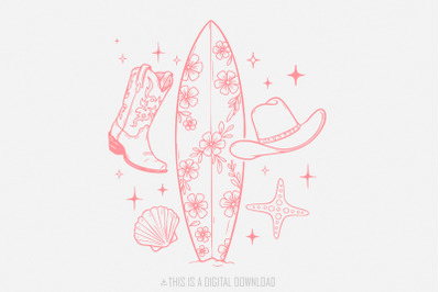 Cowgirl PNG&2C; Summer Cowgirl PNG&2C; Retro Summer PNG&2C; Western Summer PNG&2C;