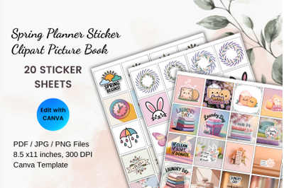 Spring Planner Sticker Sheet Printable Template