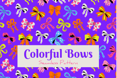 Vintage Colorful Bows Seamless Pattern