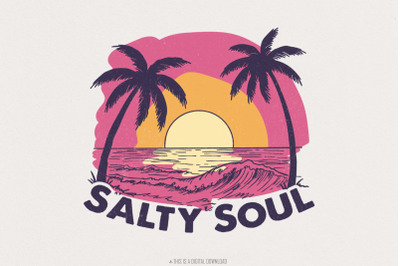 Summer Shirt Designs&2C; Retro Summer PNG&2C; Salty Soul PNG&2C; Hello Summer P