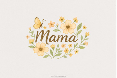 Floral Mama Coquette Bow PNG, Mama Floral PNG, Mama Sublimation Design