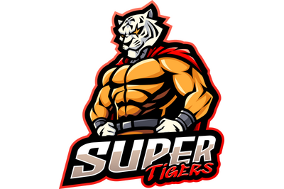 Super tiger esport mascot logo design