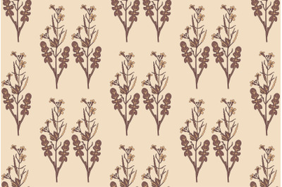 Botanical floral seamless pattern with wildflowers bouquet vector illu