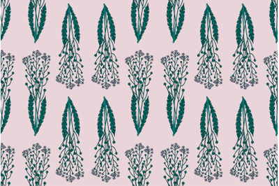 Botanical floral seamless pattern with wildflowers bouquet vector illu