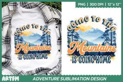 Mountains T-Shirt Design | Adventure Sublimation Print