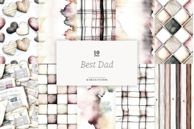 Fathers Day Digital Paper | Dad Seamless Patterns