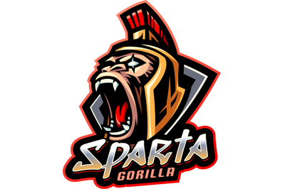Sparta gorilla esport mascot logo design