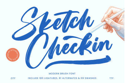 Sketch Checkin - Bold Brush Font