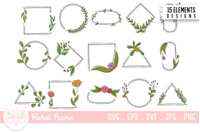 Floral Frame Clipart Bundle