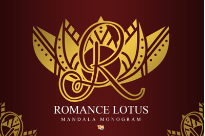 Romance Lotus Mandala Monogram  Elegant &amp; Symbolic Monogram Font  Roma