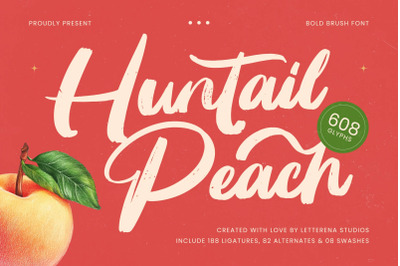 Huntail Peach - Bold Brush Font