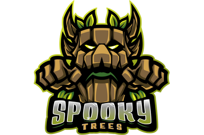 Spooky trees esport mascot logo design