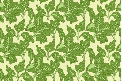 Botanical floral seamless pattern with leaves vector illustration. Col