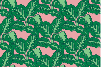Botanical floral seamless pattern with tropical leaves vector illustra