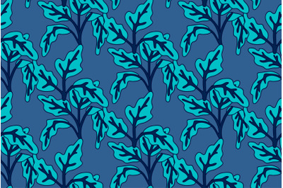 Botanical floral seamless pattern with leaves vector illustration