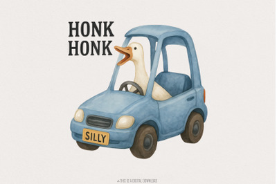 Funny Silly Goose PNG File, Goose with Knife Design, Digital Download,