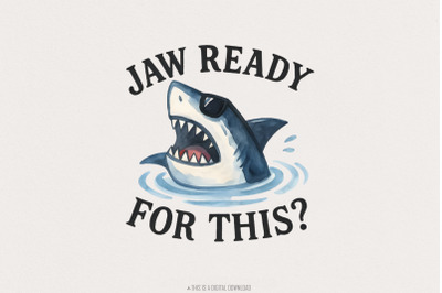 Funny Shark Art Print, Quirky Graphic Tee PNG, Marine Life Lover Decor