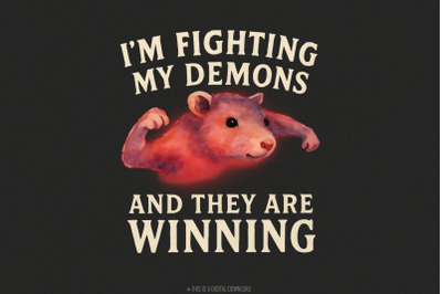 I&#039;m Fighting My Demons And They Are Winning png, Funny Raccoon Shirt,