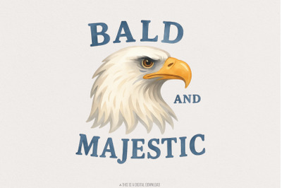 Patriotic Bald Eagle 4th of July, png Independence Day, America Freedo