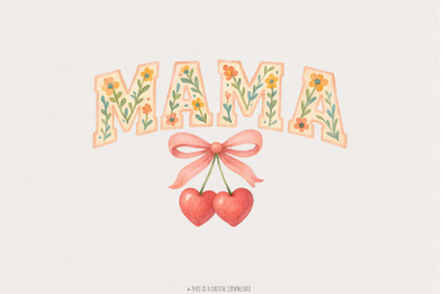 Cherry Bow Coquette Mama PNG, Mom Coquette Png, Soft Girl Aesthetic Sh