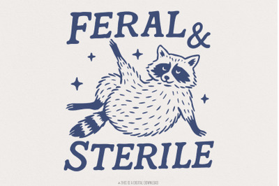 Feral And Sterile PNG, Feral Raccoon Humor, Hysterectomy Humor, Post S
