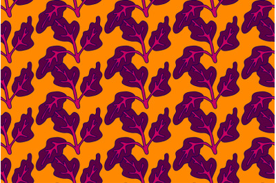 Botanical floral seamless pattern with leaves vector illustration. Col