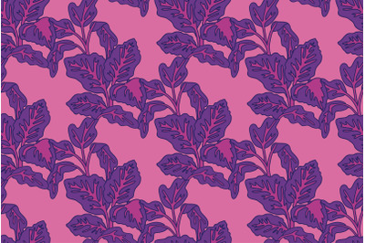 Botanical floral seamless pattern with leaves vector illustration