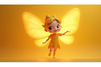 3D fairy, ultra-realistic lighting and glow