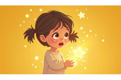A holographic child surrounded by shimmering constellations