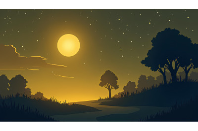 A minimalist night scene with a glowing whisper